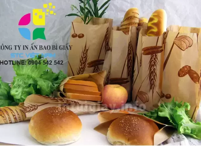 In túi giấy đựng bánh mì, bao bánh mì tại STC