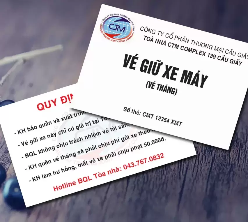 Tự thiết kế vé giữ xe